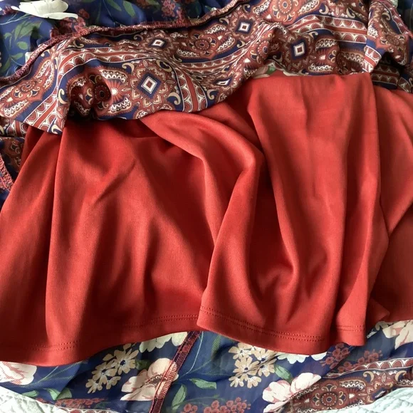 Julia Jordan High Neck Tie Belt Long Sleeve Dress, size 14